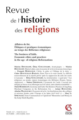 revue de l'histoire des religions n.237 : octobre-décembre 2020 ; affaires de foi. Ethiques et pr...