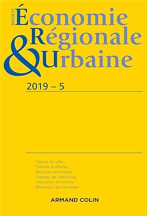 Revue d'économie régionale et urbaine n.2019-5 : varia