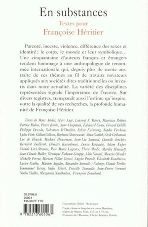 Bild des Verkufers fr En substances zum Verkauf von Chapitre.com : livres et presse ancienne