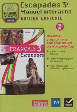 Escapades francais 3e ed. 2012 - cdrom manuel interactif edition enrichie classe