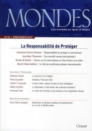 REVUE MONDES n.10 : les Etats face à leur responsabilité de protéger