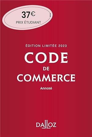 code de commerce annoté (édition 2023)