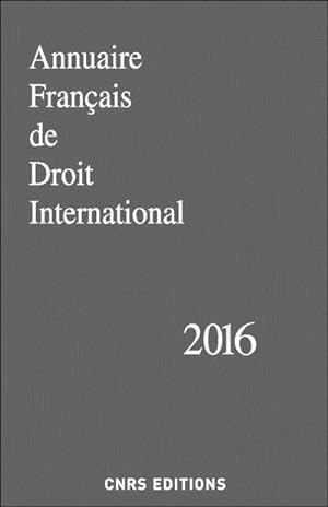 annuaire français de droit international (édition 2016)