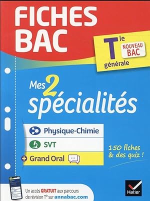 fiches bac : spécialités physique-chimie, SVT & grand oral ; terminale générale