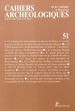 Seller image for Cahiers Archologiques n.51 for sale by Chapitre.com : livres et presse ancienne