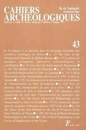 Seller image for Cahiers Archologiques n.43 for sale by Chapitre.com : livres et presse ancienne