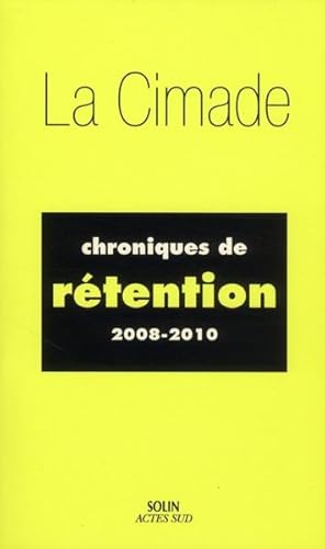 Bild des Verkufers fr Chroniques de rtention zum Verkauf von Chapitre.com : livres et presse ancienne