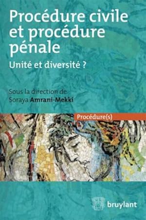 Seller image for procdure civile et procdure pnale ; unit ou diversit ? for sale by Chapitre.com : livres et presse ancienne