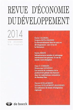 revue d'économie du développement N.4