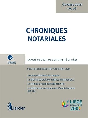 chroniques notariales Tome 68