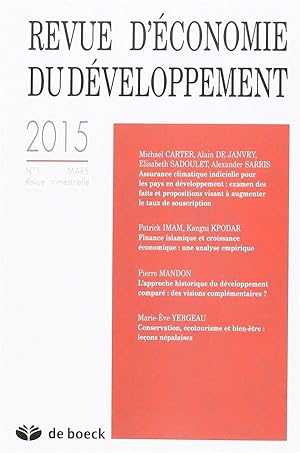 revue d'économie du développement N.1