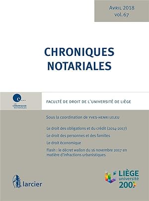 Seller image for chroniques notariales t.67 for sale by Chapitre.com : livres et presse ancienne