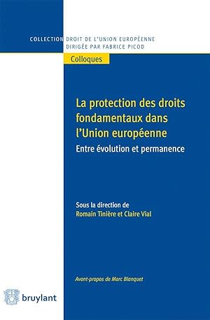 Imagen del vendedor de protection des droits fondamentaux dans l'Union europenne ; entre volution et permanence a la venta por Chapitre.com : livres et presse ancienne