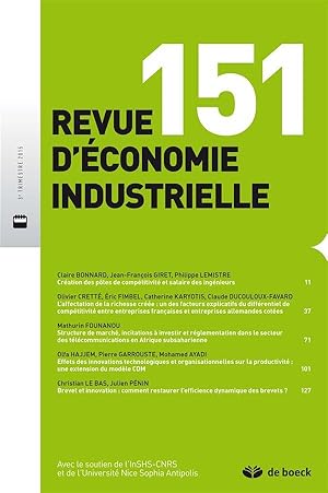 revue d'économie industrielle N.151