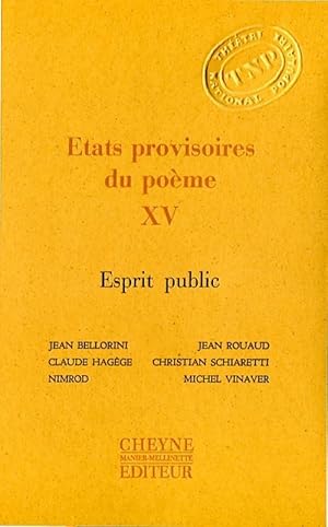 Image du vendeur pour tats provisoires di pome XV: esprit public mis en vente par Chapitre.com : livres et presse ancienne