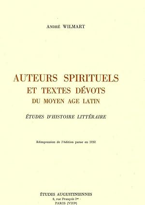 Auteurs Spirituels et textes du moyen âge Latin