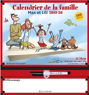 Max et Lili : calendrier de la famille (édition 2019/2020)