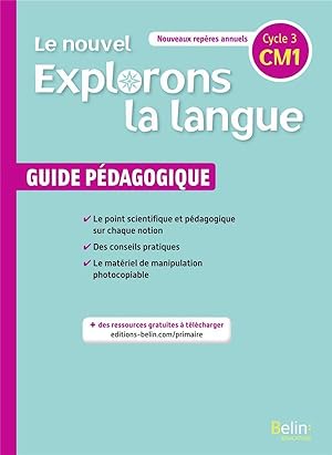 Bild des Verkufers fr le nouvel explorons la langue ; CM1 ; guide pdagogique (dition 2020) zum Verkauf von Chapitre.com : livres et presse ancienne