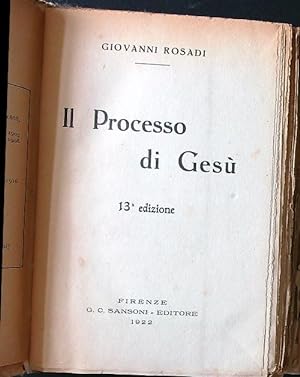 Bild des Verkufers fr Il processo di Gesu' zum Verkauf von Librodifaccia