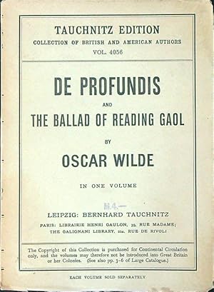 Imagen del vendedor de De profundis and the ballad of reading gaol a la venta por Miliardi di Parole