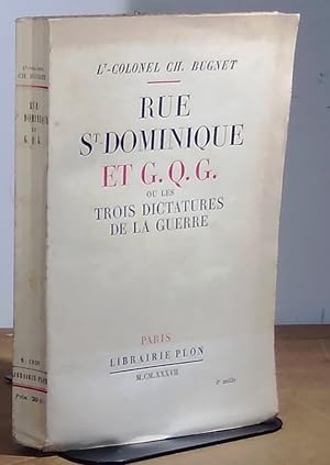 Bild des Verkufers fr RUE ST-DOMINIQUE ET G.Q.G. zum Verkauf von Livres 113