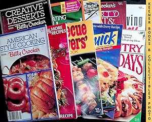 Seller image for 10 Book Lot of Betty Crocker Cookbooks : American Style Cooking ~ Appetizers ~ Barbecue Lovers' ~ Bisquick Family Recipes ~ Country Holidays ~ Creative Desserts ~ Eating Quick and Healthy ~ Everyday Stir-Fries ~ Hearty Meat & Potatoes ~ Microwaving For Today: Betty Crocker Cookbooks Series for sale by Keener Books (Member IOBA)