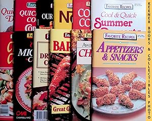 Seller image for 12 Favorite Recipes Cookbooks Collection: Appetizers & Snacks ~ Award-Winning Chicken Recipes ~ Barbecue Great Grilling Recipes ~ Campbell's Dry Soup Mix Cookbook ~ Campbell's Microwave Cooking and ~ Chinese Cooking ~ Cool & Quick Summer Desserts ~ Country Cooking ~ Nestle Toll House Recipe Collection ~ Our Holiday Best 75th Anniversary Year, Sun-Maid Raisins * Diamond Walnuts ~ Quick & Easy Cooking From Contadina ~ Quick & Easy Desserts for sale by Keener Books (Member IOBA)