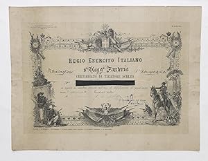 Seller image for Regio Esercito Italiano 8 Rgt. Fanteria - Certificato di tiratore scelto - 1898 for sale by Chartaland