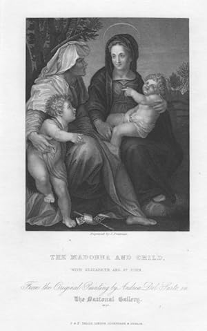 THE MADONNA AND CHILD,with Elizabeth and St. John ,From the original painting in the National Gal...