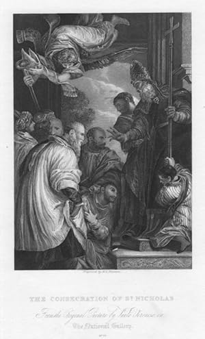 THE CONSECRATION OF ST NICHOLAS,From the original painting in the National Gallery