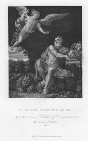 ST JEROME WITH THE ANGEL ,From the original painting in the National Gallery