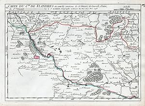 Bild des Verkufers fr VI. Carte du C.t de Flandres ou sont les environs de St. Omer, de Cassel, d'Aire, de St. Venant." - Saint Omer / Flandre / Flandern / Flanders / France / Frankreich zum Verkauf von Antiquariat Steffen Vlkel GmbH