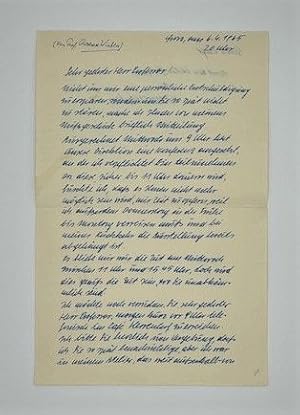 Seller image for Eigenh. Brief m. Unterschrift. for sale by Versandantiquariat Wolfgang Friebes