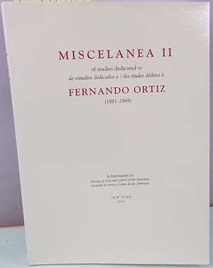 Bild des Verkufers fr Miscelanea II of studies dedicated to Fernando Ortiz (1881-1969) zum Verkauf von Antique Emporium