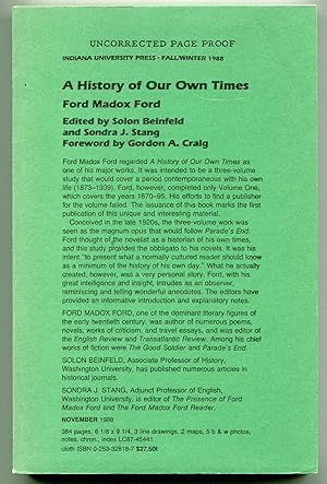 Imagen del vendedor de A History of Our Own Times a la venta por Between the Covers-Rare Books, Inc. ABAA