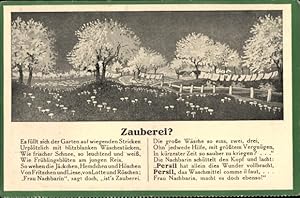 Bild des Verkufers fr Ansichtskarte / Postkarte Zauberei, Es fllt sich der Garten auf wiegenden Stricken, Persil Waschmittel, Reklame zum Verkauf von akpool GmbH