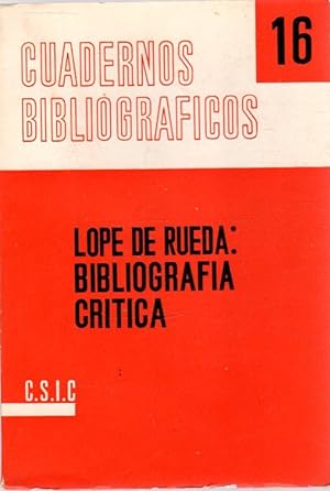 Imagen del vendedor de Lope de Rueda: bibliografía crítica . a la venta por Librería Astarloa