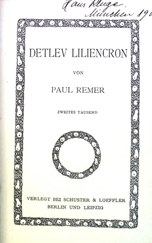 Immagine del venditore per Detlev Liliencron. Die Dichtung Bd. 4. venduto da books4less (Versandantiquariat Petra Gros GmbH & Co. KG)