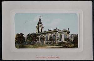 Birmingham Cathedral Imposing Vintage Rectangular Inset Postcard