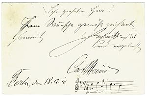 Immagine del venditore per Eigenhndiges musikalisches Albumblatt auf Postkarte. venduto da Kotte Autographs GmbH