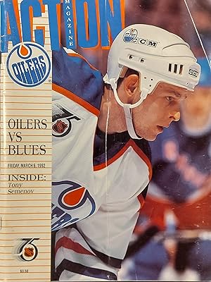 Oilers Action Magazine March 6Th, 1992 Tony Semenov
