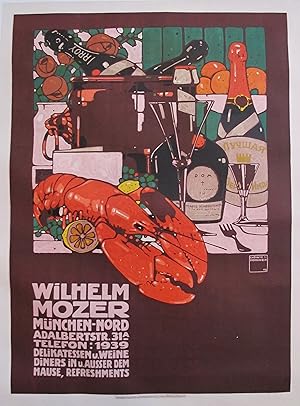 1909 Vintage German poster - Jugendstil Still Life Poster, Wilhelm Mozer