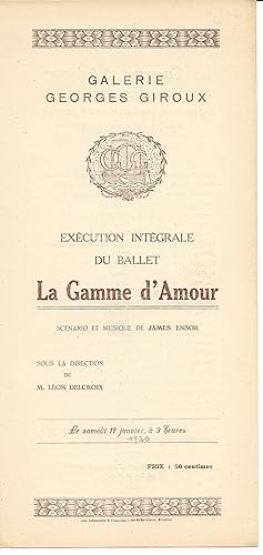 James Ensor : La Gamme D'amour - Galerie Geoges Giroux