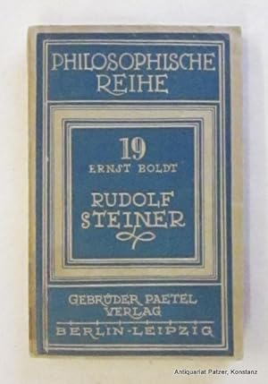 Imagen del vendedor de Rudolf Steiner. Ein Kmpfer gegen seine Zeit. 6. Tsd. Mnchen, Rsl, 1923. Kl.-8vo. 213 S., 1 Bl. Or.-Kart.; Kanten etwas beschabt. (Philosophische Reihe, 19). a la venta por Jrgen Patzer