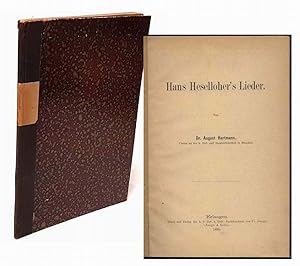 Imagen del vendedor de Hans Heselloher's Lieder. a la venta por Antiquariat Dennis R. Plummer