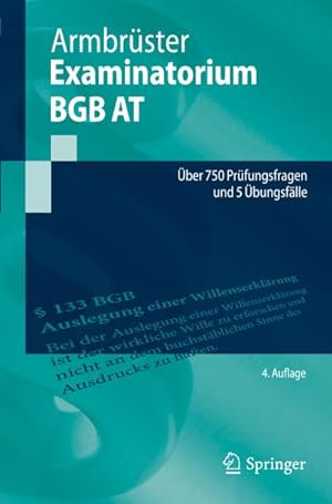 Bild des Verkufers fr Examinatorium BGB AT : ber 750 Prfungsfragen und 5 bungsflle zum Verkauf von AHA-BUCH GmbH