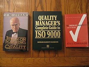 Seller image for Quality Control (Assurance) Supply Chain Three (3) Book Lot, including: The Checklist Manifesto - How to Get Things Right; Juran on Planning for Quality, and; Quality Manager's Complete Guide to ISO 9000 for sale by Clarkean Books