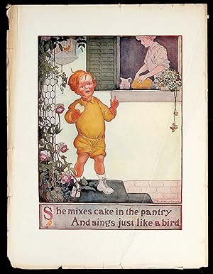 PRINT - "She mixes cakes in the pantry and sings just like a bird" - from Other Rhymes for Little...
