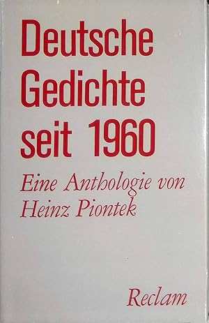 Bild des Verkufers fr Deutsche Gedichte seit 1960. Eine Anthologie. zum Verkauf von books4less (Versandantiquariat Petra Gros GmbH & Co. KG)