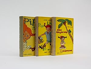 Bild des Verkufers fr PIPPI LNGSTRUMP; PIPPI LNGSTRUMP GR OM BORD; PIPPI LNGSTRUMP I SDERHAVET. [English titles: Pippi Longstocking, Pippi Goes on Board, and Pippi in the South Seas]. zum Verkauf von LUCIUS BOOKS (ABA, ILAB, PBFA)